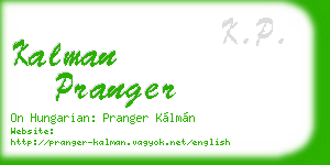 kalman pranger business card
